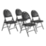 National Public Seating 1110 Deluxe Fan Back Folding Chair, Black (4-pack) - NPS-1110