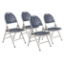 National Public Seating 1115 Deluxe Fan Back Triple-Brace Folding Chair, Dark Blue (4-pack) - NPS-1115