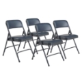 National Public Seating 1204 Vinyl Premium Folding Chair, Dark Midnight Blue (4-pack)