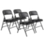 National Public Seating 1310 Vinyl Upholstered Premium Folding Chair, Caviar Black (4-pack) - NPS-1310