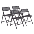 National Public Seating 1410 AirFlex Premium Polypropylene Folding Chair, Black (4-pack)