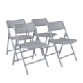 National Public Seating 1412 Airflex Premium Polypropylene Folding Chair, Platinum (4-pack)
