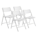 National Public Seating 1421 Airflex Premium Polypropylene Folding Chair, White (4-pack)