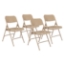 National Public Seating 201 Premium All-Steel Double-Hinge Folding Chair, Beige (4-pack) - NPS-201
