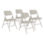 National Public Seating 202 Premium All-Steel Double-Hinge Folding Chair, Grey (4-pack) - NPS-202
