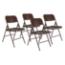 National Public Seating 203 Premium All-Steel Double-Hinge Folding Chair, Brown (4-pack) - NPS-203