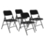 National Public Seating 210 Premium All-Steel Double-Hinge Folding Chair, Black (4-pack) - NPS-210