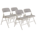 National Public Seating 2202 Fabric Premium Folding Chair, Greystone (4-pack)