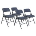 National Public Seating 2204 Fabric Premium Folding Chair, Imperial Blue (4-pack)