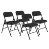 National Public Seating 2210 Fabric Premium Folding Chair, Midnight Black (4-pack) folding chairs, 2200 series, padded chairs, upholstered folding chair