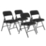 National Public Seating 2210 Fabric Premium Folding Chair, Midnight Black (4-pack) - NPS-2210