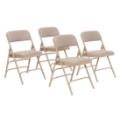 National Public Seating 2301 Fabric Premium Triple Brace Folding Chair, Cafe Beige (4-pack)