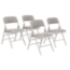 National Public Seating 2302 Fabric Premium Triple Brace Folding Chair, Greystone (4-pack) - NPS-2302
