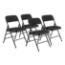 National Public Seating 2310 Fabric Premium Triple Brace Folding Chair, Midnight Black (4-pack) - NPS-2310