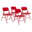 National Public Seating 240 Premium All-Steel Double-Hinge Folding Chair, Red (4-pack) - NPS-240