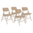 National Public Seating 301 Deluxe All-Steel Triple Brace Folding Chair, Beige (4-pack) - NPS-301