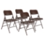 National Public Seating 303 Deluxe All-Steel Triple Brace Folding Chair, Brown (4-pack) - NPS-303