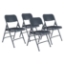 National Public Seating 304 Deluxe All-Steel Triple-Brace Folding Chair, Char-Blue (4-pack) - NPS-304