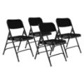 National Public Seating 310 Deluxe All-Steel Triple Brace Folding Chair, Black (4-pack)