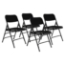 National Public Seating 310 Deluxe All-Steel Triple Brace Folding Chair, Black (4-pack) - NPS-310