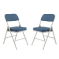 National Public Seating 3215 Premium 2" Fabric Upholstered Folding Chair, Regal Blue (2-pack)
