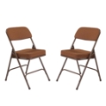 National Public Seating 3219 Premium 2" Fabric Upholstered Folding Chair, Antique Gold (2-pack)
