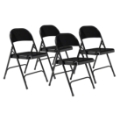 National Public Seating 510 All-Steel Folding Chair, Black (4-pack)
