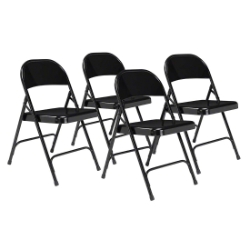 National Public Seating 510 All-Steel Folding Chair, Black (4-pack) folding chairs, 50 series, metal chairs