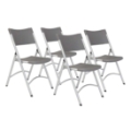 National Public Seating 620 Heavy-Duty Plastic Folding Chair, Charcoal Slate (4-pack)