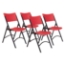 National Public Seating 640 Heavy-Duty Plastic Folding Chair, Red (4-pack) - NPS-640
