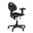 National Public Seating 6716HB-A Black Polyurethane Task Chair with Arms, 16"-21" Height - NPS-6716HB-A