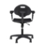 National Public Seating 6716HB-A Black Polyurethane Task Chair with Arms, 16"-21" Height - NPS-6716HB-A