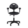 National Public Seating 6716HB-A Black Polyurethane Task Chair with Arms, 16"-21" Height