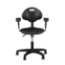 National Public Seating 6716HB-A Black Polyurethane Task Chair with Arms, 16"-21" Height - NPS-6716HB-A