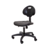 National Public Seating 6716HB Black Polyurethane Task Chair, 16"-21" Height science lab stool, 6700 series, swivel stool, backrest, adjustable height, swivel, rolling casters, 6716