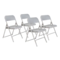 National Public Seating 802 Premium Lightweight Plastic Folding Chair, Grey (4-pack)