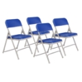 National Public Seating 805 Premium Lightweight Plastic Folding Chair, Blue (4-pack)