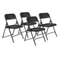 National Public Seating 810 Premium Lightweight Plastic Folding Chair, Black (4-pack)