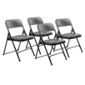 National Public Seating 820 Premium Lightweight Plastic Folding Chair, Charcoal Slate (4-pack)