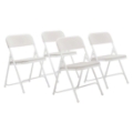 National Public Seating 821 Premium Lightweight Plastic Folding Chair, Bright White (4-pack)
