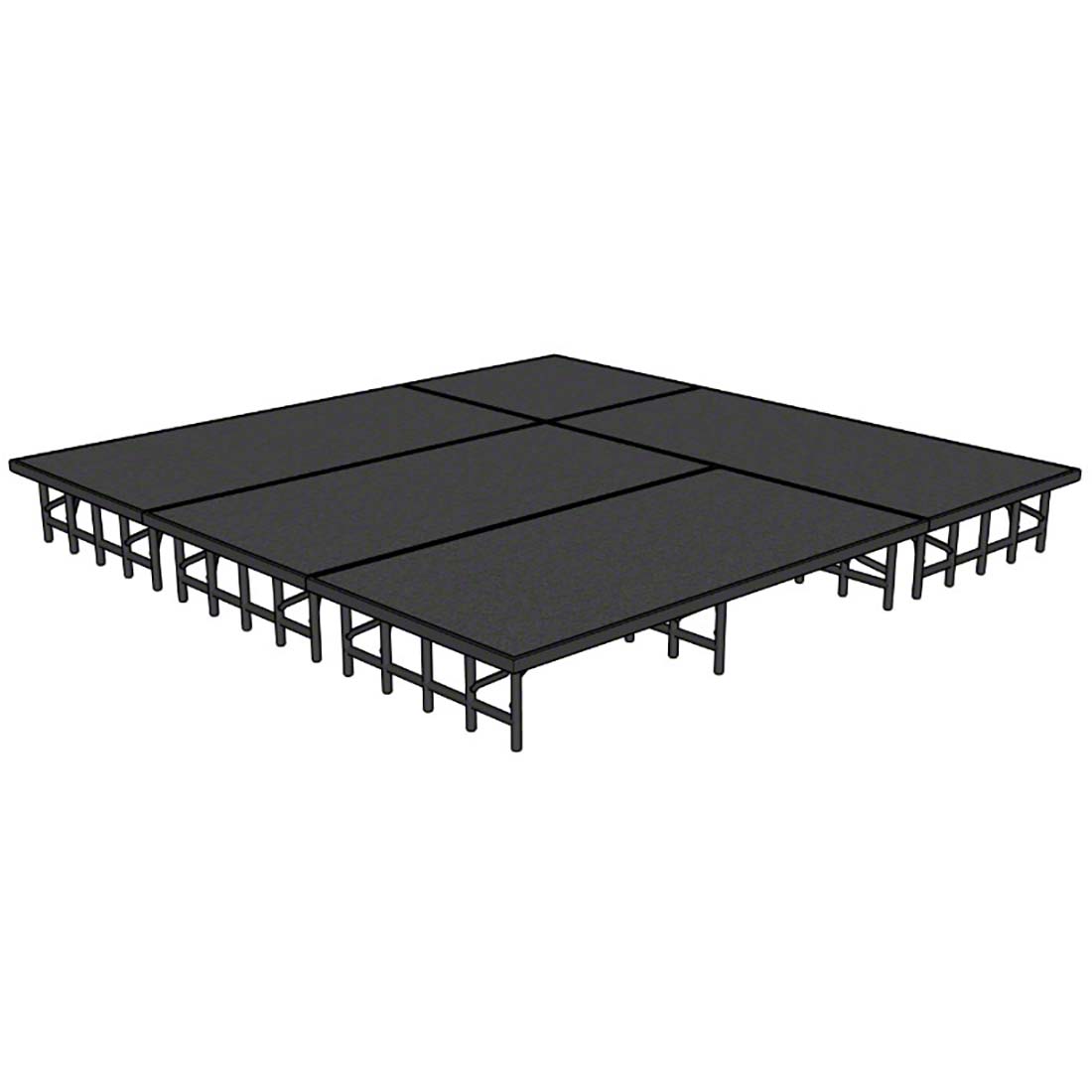 NPS 12x12 Portable Stage Kit with Gray Carpet Deck from StageDrop