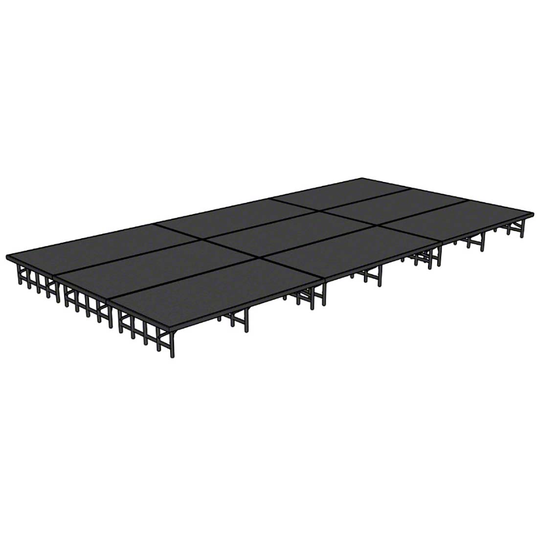 NPS 12x24 Portable Stage Kit with Gray Carpet Deck from StageDrop