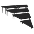 National Public Seating SPST364LP 4-Tier Seated Riser Stage Pie Section, Polydeck (36" Deep Tiers)