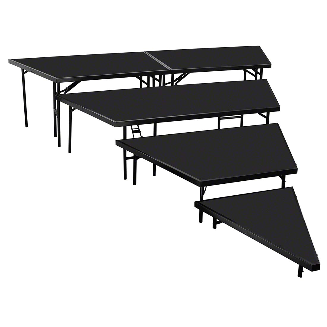 Stage Risers Set NPS® SPST364LP 4-Tier Seated Riser Stage Pie, Polydeck | StageDrop