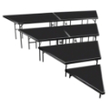 National Public Seating SPST484LP 4-Tier Seated Riser Stage Pie Section, Polydeck (48" Deep Tiers)
