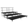 National Public Seating SST483LP 3-Level Seated Riser Straight Stage Set, Polydeck (48" Deep Tiers)