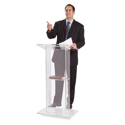 Oklahoma Sound 401S Clear Acrylic Lectern With Shelf podium, dais, lectern