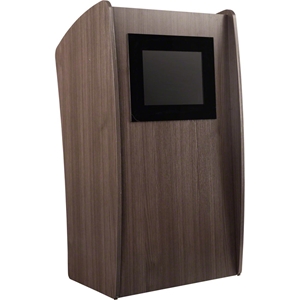 Oklahoma Sound 612 Vision Lectern with Screen, Ribbonwood - ARCHIVED lectern, wired podium, wired lectern, podium with screen, lcd screen
