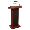 Oklahoma Sound 800X-MY Orator Sound Lectern, Mahogany lectern, wired podium, wired lectern, podium with microphone, rechargeable battery, teaching lectern, speech lectern