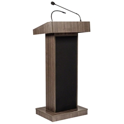 Oklahoma Sound 800X-RW Orator Sound Lectern, Ribbonwood lectern, wired podium, wired lectern, podium with microphone, rechargeable battery, teaching lectern, speech lectern